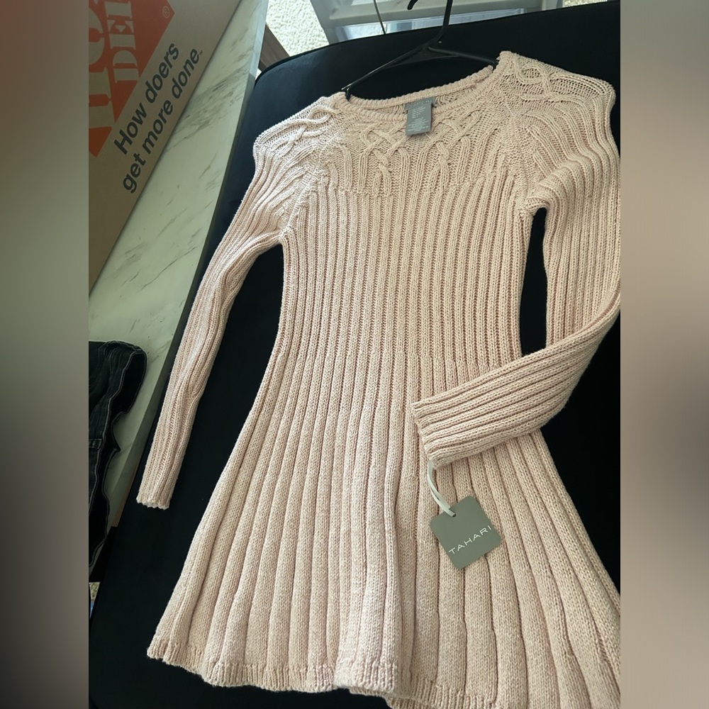 Tahari girls light pink dress